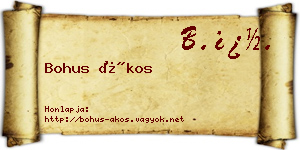 Bohus Ákos névjegykártya