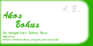 akos bohus business card